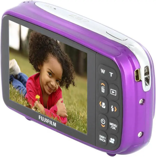 Alt view image 5 of 11 - FUJIFILM FINEPIX Z37 Purple 10.0 MP 3X Optical Zoom Digital Camera