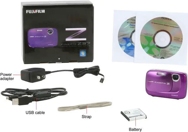 Alt view image 11 of 11 - FUJIFILM FINEPIX Z37 Purple 10.0 MP 3X Optical Zoom Digital Camera