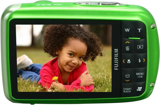Alt view image 4 of 8 - FUJIFILM FinePix Z33WP Green 10.0 MP 3X Optical Zoom Waterproof Digital Camera