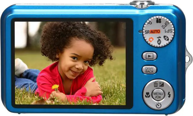 Alt view image 3 of 7 - FUJIFILM FINEPIX JV100 Blue 12 MP 3X Optical Zoom Digital Camera