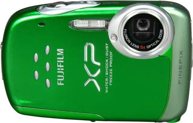 Alt view image 2 of 8 - FUJIFILM FINEPIX XP10 Green 12.0 MP 5X Optical Zoom Waterproof Shockproof Digital Camera