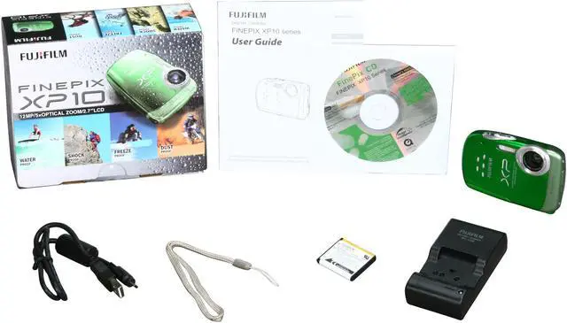 Alt view image 8 of 8 - FUJIFILM FINEPIX XP10 Green 12.0 MP 5X Optical Zoom Waterproof Shockproof Digital Camera