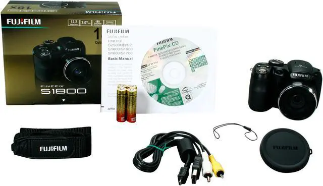 Alt view image 9 of 9 - FUJIFILM FINEPIX S1800 Black 12.0 MP 18X Optical Zoom 28mm Wide Angle Digital Camera