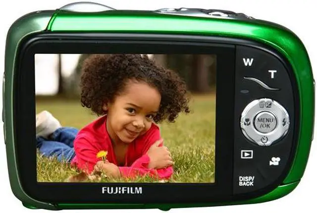 Alt view image 3 of 6 - FUJIFILM FINEPIX XP10 Green 12.0 MP 5X Optical Zoom Waterproof Shockproof Digital Camera