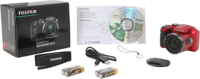 Alt view image 9 of 9 - FUJIFILM FinePix S6800 Red 16.2 MP 24mm Wide Angle Digital Camera HDTV Output