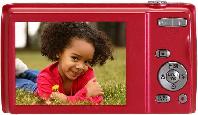 Alt view image 4 of 8 - Fuji FinePix 14MP 8x Optical ZoomDigital Camera, JZ100 Red