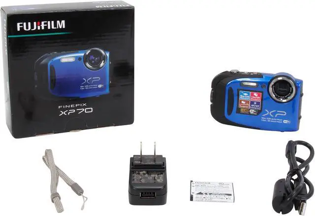 Alt view image 8 of 8 - Fujifilm FinePix XP70 16409284 16MP 5X Blue Digital Camera