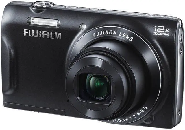 Main image of FUJIFILM FinePix T500 Black 16 MP 12X Optical Zoom 24mm Wide Angle Digital Camera