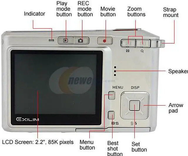 Alt view image 4 of 10 - CASIO EX-S600SR Silver 6.0 MP 3X Optical Zoom Digital Camera