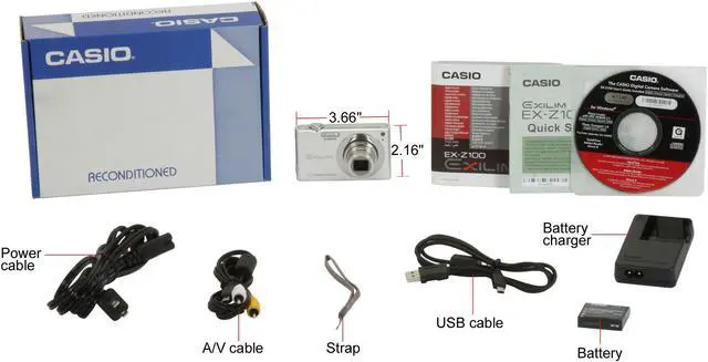 Alt view image 8 of 8 - CASIO Exilim EX-Z100 Silver 10.1 MP 4X Optical Zoom 28mm Wide Angle Digital Camera