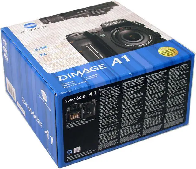 Alt view image 10 of 10 - KONICA MINOLTA DiMAGE A1 Black 5.0MP 7X Optical Zoom Digital Camera