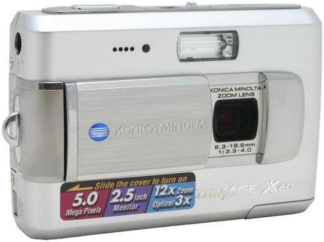 KONICA MINOLTA Dimage X60 Silver 5.0 MP Digital Camera - Newegg.com