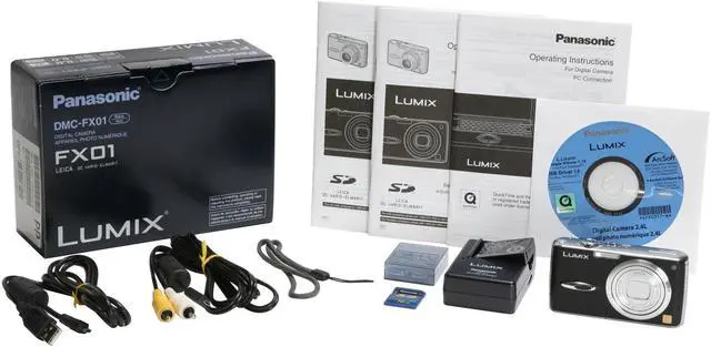 Alt view image 12 of 12 - Panasonic DMC-FX01K Black 6.0 MP 3.6X Optical Zoom 28mm Wide Angle Digital Camera