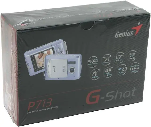 Alt view image 12 of 12 - Genius G-Shot P713 2-Tone 5.0MP Digital Camera w/MP3 Player