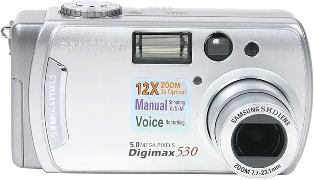 Alt view image 3 of 9 - SAMSUNG DIGIMAX 530 Silver 5.0MP 3X Optical Zoom Digital Camera