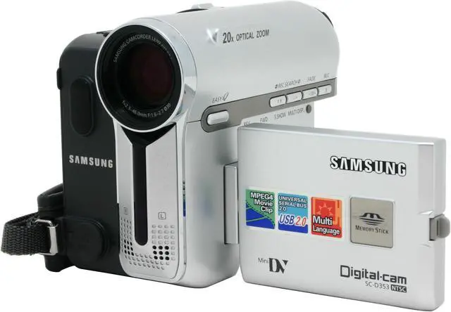 Alt view image 3 of 10 - SAMSUNG SC-D353 1/6" CCD 2.5" 112K LCD 20X Optical Zoom MiniDV Camcorder
