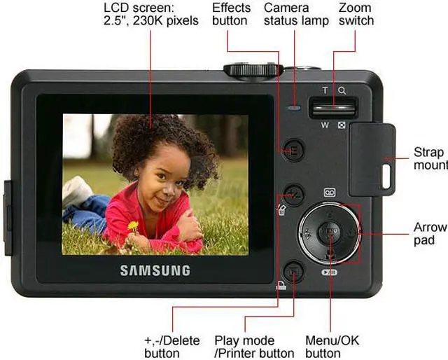 Alt view image 4 of 11 - SAMSUNG S850 Black 8.1 MP 5X Optical Zoom Digital Camera