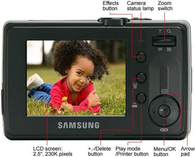 Alt view image 4 of 11 - SAMSUNG S730 Black 7.2 MP 3X Optical Zoom Digital Camera