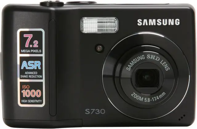 Alt view image 8 of 11 - SAMSUNG S730 Black 7.2 MP 3X Optical Zoom Digital Camera