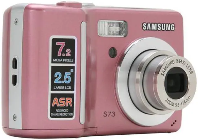 Alt view image 7 of 11 - SAMSUNG S73 Pink 7.0 MP 3X Optical Zoom Digital Camera