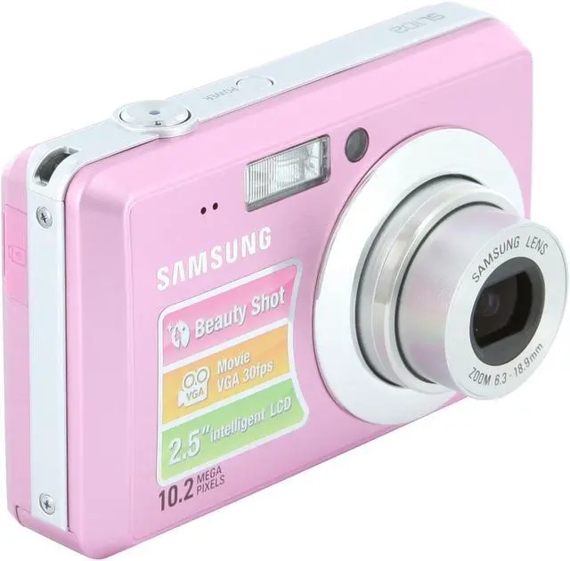 Alt view image 8 of 11 - SAMSUNG SL102 Pink 10.2 MP 3X Optical Zoom Digital Camera