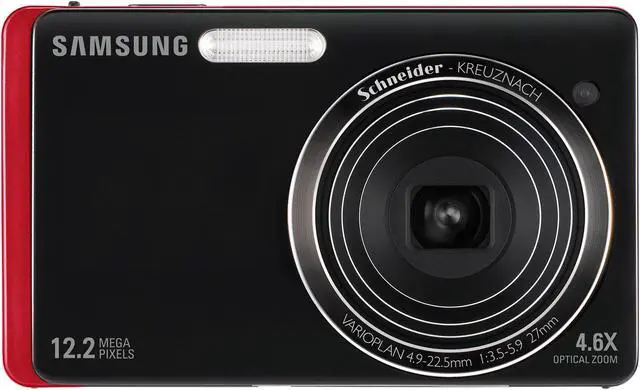 Alt view image 2 of 14 - SAMSUNG DualView TL220 Black/Red 12.2 MP 4.6X Optical Zoom 27mm Wide Angle Digital Camera