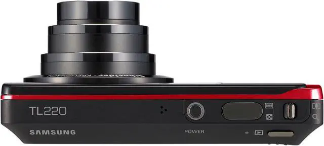 Alt view image 6 of 14 - SAMSUNG DualView TL220 Black/Red 12.2 MP 4.6X Optical Zoom 27mm Wide Angle Digital Camera