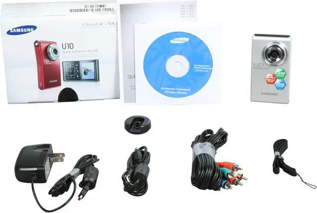 Alt view image 10 of 10 - SAMSUNG HMX-U10 Silver 10.0 MP 2.0" 154K LCD Full HD Camcorder