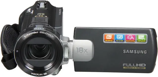 Alt view image 2 of 8 - SAMSUNG HMX-S10 Black 1/2.33" CMOS 10MP 3.5" Touch LCD 18X Optical Zoom Full HD Camcorder