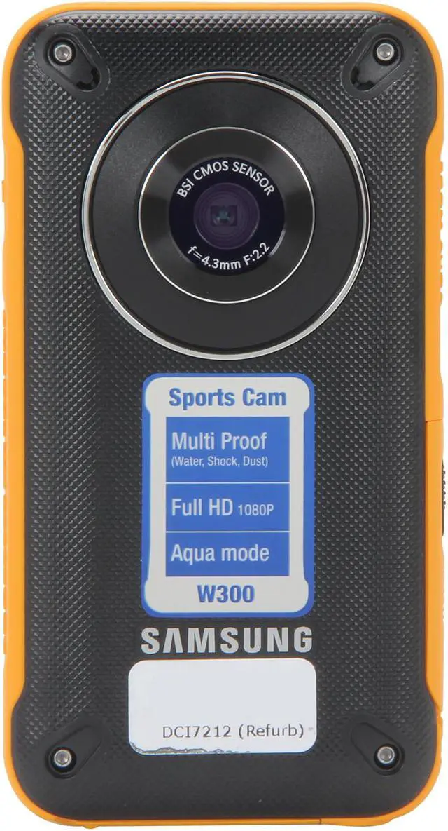 Alt view image 2 of 8 - SAMSUNG HMX-W300 Orange 5.0 MP 1/3.2" BSI CMOS 2.3" 230K LCD 3x Digital Full HD Pocket Camcorder