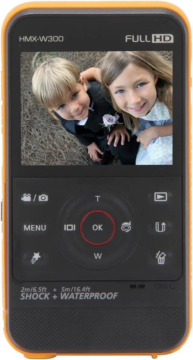 Alt view image 4 of 8 - SAMSUNG HMX-W300 Orange 5.0 MP 1/3.2" BSI CMOS 2.3" 230K LCD 3x Digital Full HD Pocket Camcorder