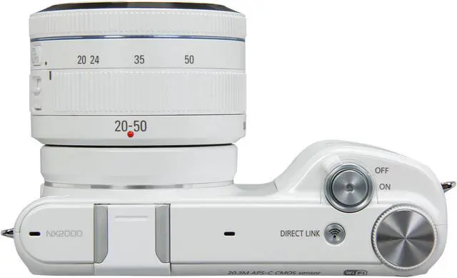 Alt view image 6 of 10 - Samsung NX2000 Mirrorless Digital Camera with 20-50mm f/3.5-5.6 Lens (White)
