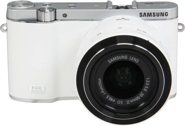 Alt view image 2 of 12 - SAMSUNG NX3000 EV-NX3000BEHUS White 20.3MP 3.0" 460.8K LCD Mirrorless Digital Camera with 20-50mm Lens