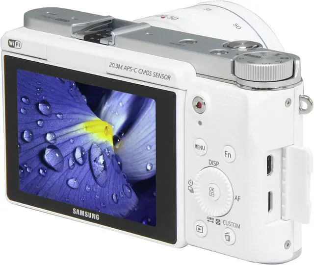 Alt view image 10 of 12 - SAMSUNG NX3000 EV-NX3000BEHUS White 20.3MP 3.0" 460.8K LCD Mirrorless Digital Camera with 20-50mm Lens