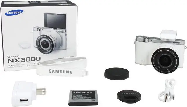 Alt view image 12 of 12 - SAMSUNG NX3000 EV-NX3000BEHUS White 20.3MP 3.0" 460.8K LCD Mirrorless Digital Camera with 20-50mm Lens