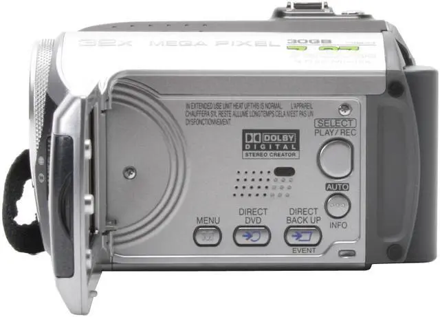 Alt view image 5 of 14 - JVC GZ-MG155 Black&Silver 1.07MP 32X Optical Zoom 30GB Hard Disk Drive Digital Camcorder
