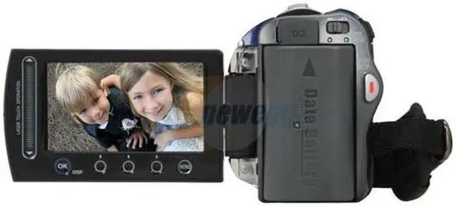 Alt view image 4 of 13 - JVC Everio GZ-MG330 Blue 1/6" CCD 2.7"112K LCD 35X Optical Zoom 30GB HDD/microSD Hybrid Digital Camcorder