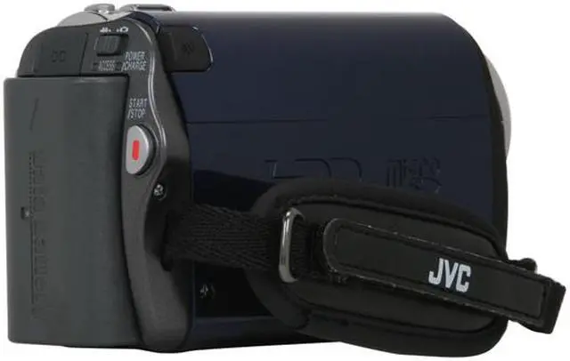 Alt view image 5 of 13 - JVC Everio GZ-MG330 Blue 1/6" CCD 2.7"112K LCD 35X Optical Zoom 30GB HDD/microSD Hybrid Digital Camcorder
