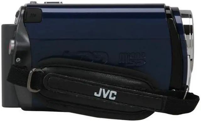 Alt view image 6 of 13 - JVC Everio GZ-MG330 Blue 1/6" CCD 2.7"112K LCD 35X Optical Zoom 30GB HDD/microSD Hybrid Digital Camcorder