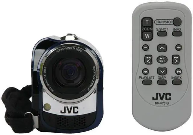 Alt view image 12 of 13 - JVC Everio GZ-MG330 Blue 1/6" CCD 2.7"112K LCD 35X Optical Zoom 30GB HDD/microSD Hybrid Digital Camcorder