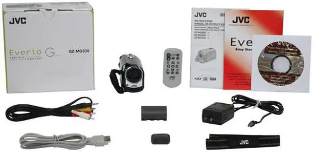 Alt view image 13 of 13 - JVC Everio GZ-MG330 Blue 1/6" CCD 2.7"112K LCD 35X Optical Zoom 30GB HDD/microSD Hybrid Digital Camcorder