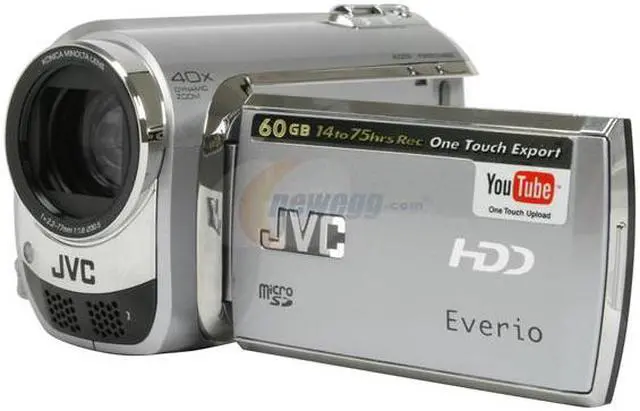 Alt view image 2 of 14 - JVC Everio GZ-MG630S DIAMOND Silver 1/6" CCD 2.7" 123K 35X Optical Zoom 60 GB Internal Hard Disk Drive Camcorder