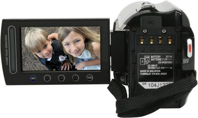 Alt view image 4 of 12 - JVC Everio GZ-MG670 Black 1/6" CCD 2.7" 123K LCD 35X Optical Zoom 80GB Hard Disk Drive HD Camcorder