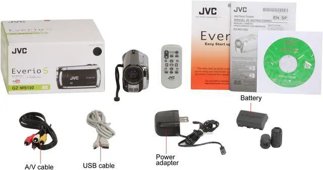Alt view image 12 of 12 - JVC Everio GZ-MS130B Black 1/6" CCD 2.7" 123K 35X Optical Zoom 16GB Internal Memory Camcorder