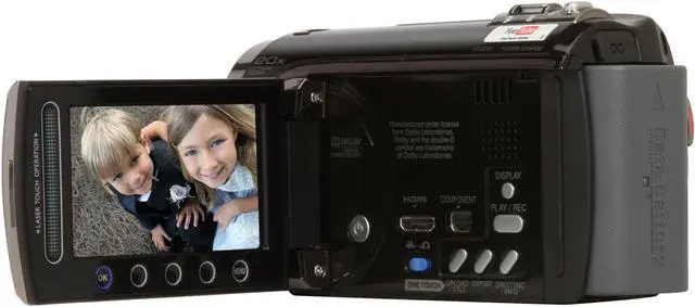 Alt view image 3 of 12 - JVC  Everio GZ-HD300B Black 1/4.1" 3.05 MP CMOS 2.7" 123K 20X Optical Zoom Internal 60GB Hard Disk Full HD Camcorder