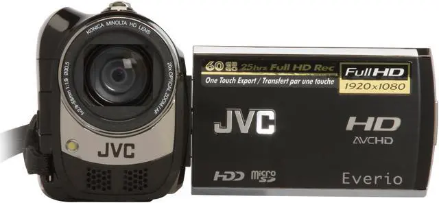 Alt view image 8 of 12 - JVC  Everio GZ-HD300B Black 1/4.1" 3.05 MP CMOS 2.7" 123K 20X Optical Zoom Internal 60GB Hard Disk Full HD Camcorder