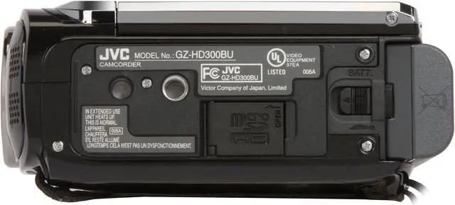 Alt view image 9 of 12 - JVC  Everio GZ-HD300B Black 1/4.1" 3.05 MP CMOS 2.7" 123K 20X Optical Zoom Internal 60GB Hard Disk Full HD Camcorder