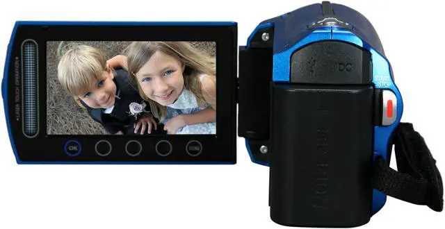 Alt view image 4 of 9 - JVC Everio GZ-MS230 Blue 1/6" CCD 2.7" LCD 39X Optical Zoom 8GB Flash Memory Camera