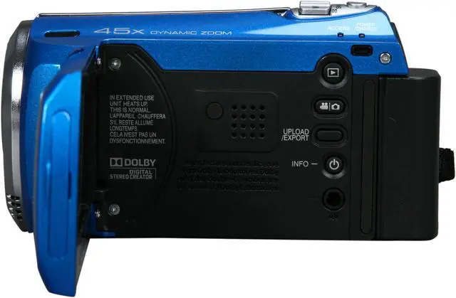 Alt view image 5 of 9 - JVC Everio GZ-MS230 Blue 1/6" CCD 2.7" LCD 39X Optical Zoom 8GB Flash Memory Camera