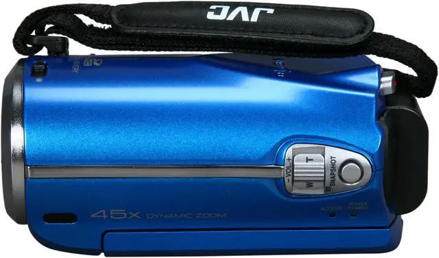 Alt view image 6 of 9 - JVC Everio GZ-MS230 Blue 1/6" CCD 2.7" LCD 39X Optical Zoom 8GB Flash Memory Camera